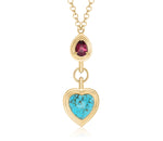 Turquoise & Rhodolite Necklace