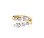 Pear Shape Diamond Graduated Crossover Ring