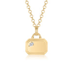 18k Yellow Gold East-West Dog Tag Pear Diamond Necklace