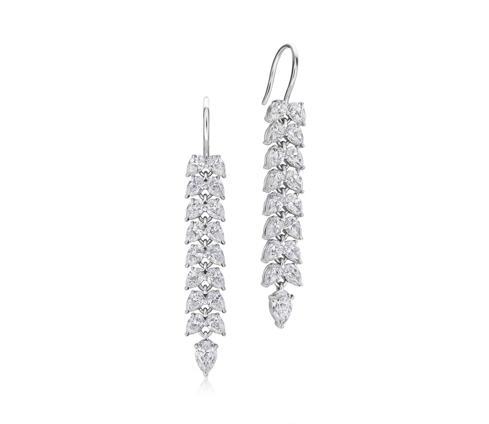 Diamond Long Double Pear Leaf Leverbacks