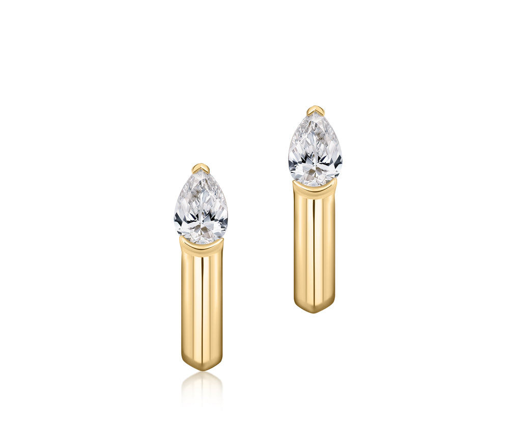 Pear Shape Diamond & Sapphire Mini Mood Huggies