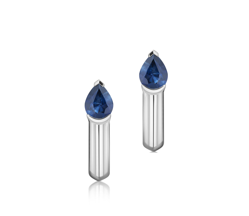 Pear Shape Diamond & Sapphire Mini Mood Huggies