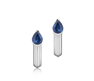 Pear Shape Diamond & Sapphire Mini Mood Huggies