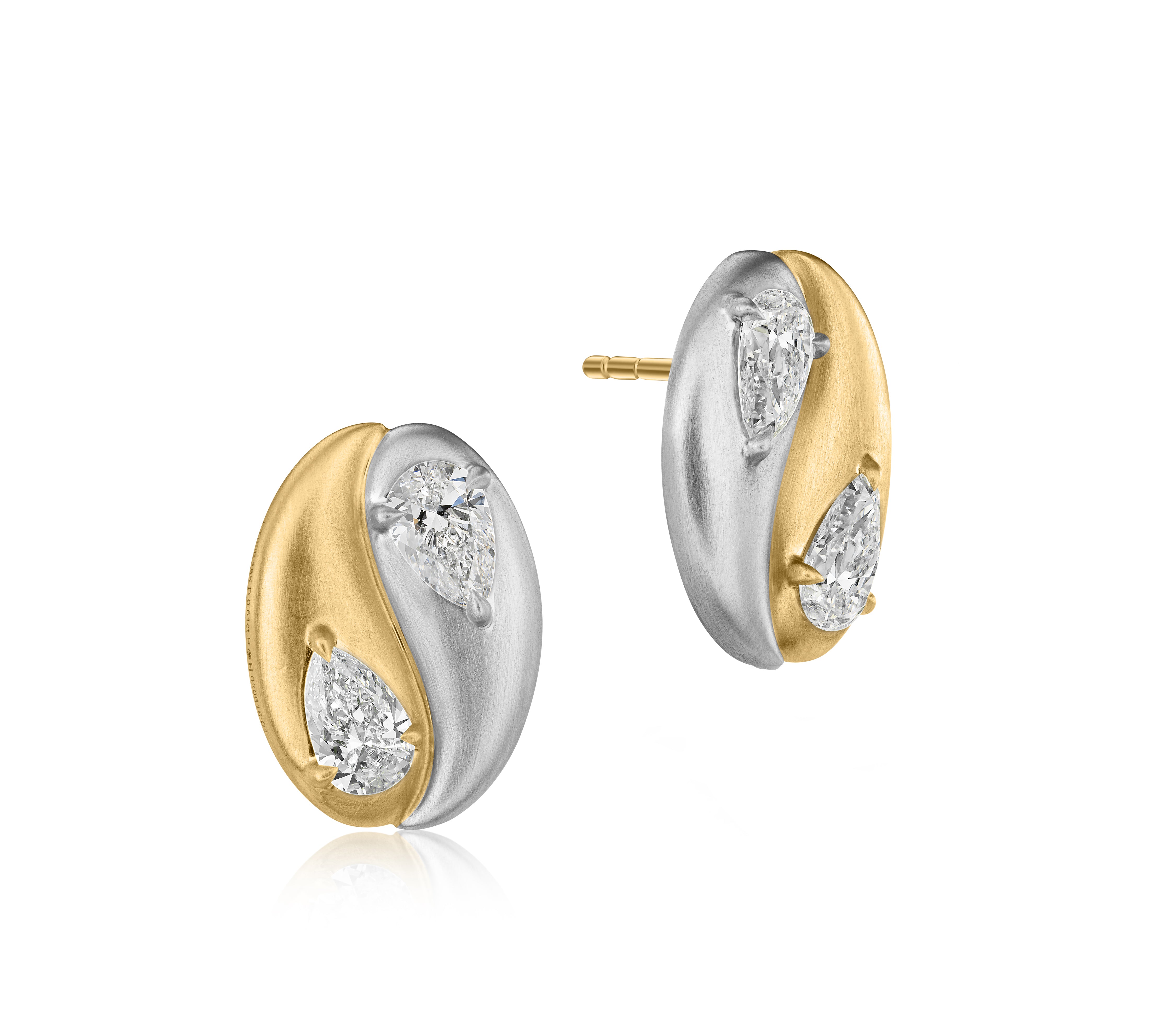 Pear Shape Diamond Yin Yang Studs