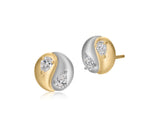 Pear Shape Diamond Yin Yang Mini Studs