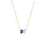 Diamond & Sapphire Up Down Pear Necklace