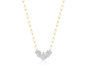 Graduated Pear Shape Diamond Five Pear Necklace