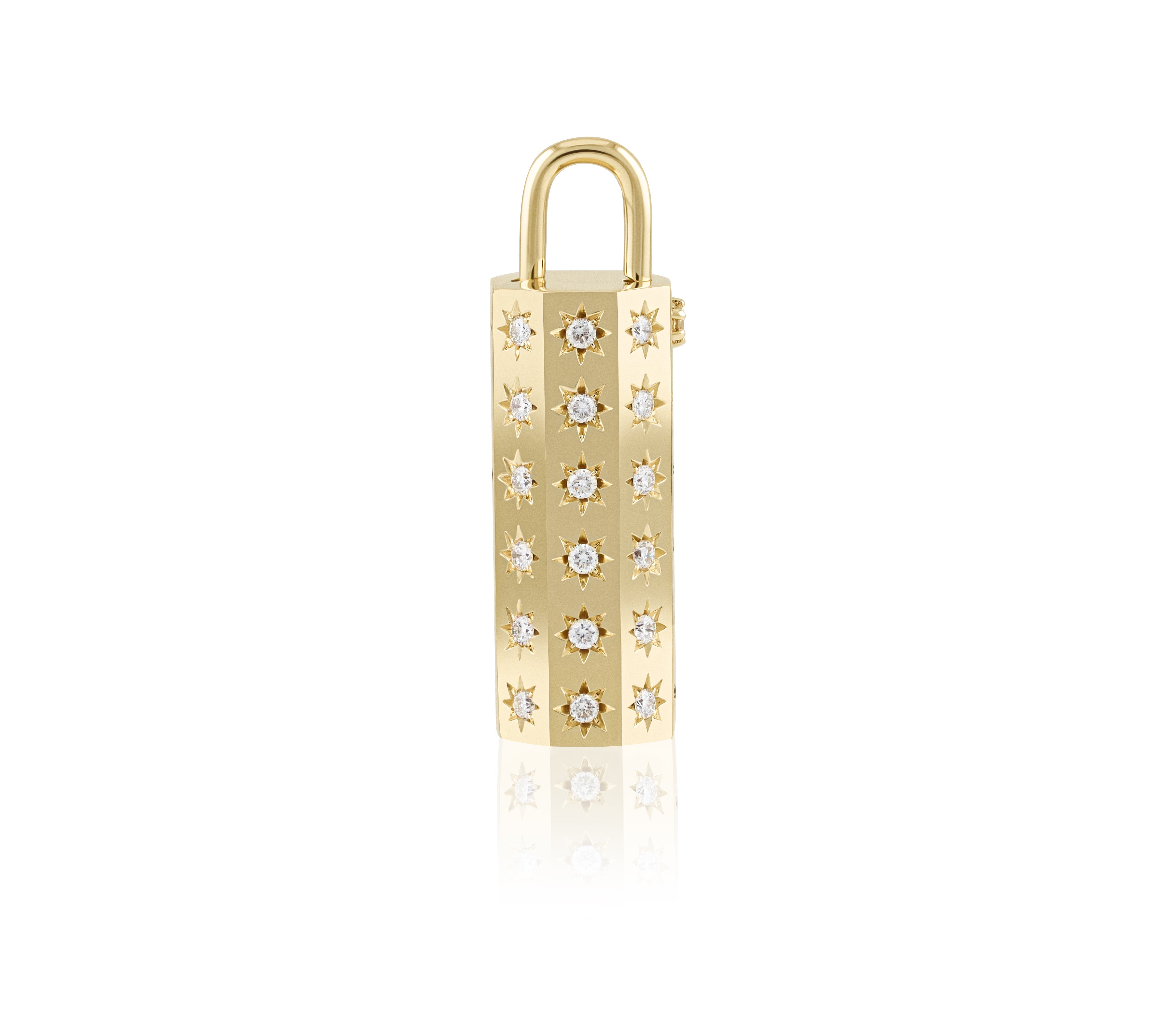 33 mm Diamond Octagon Lock Pendant