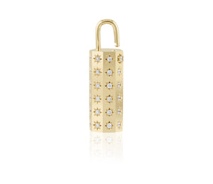 33 mm Diamond Octagon Lock Pendant