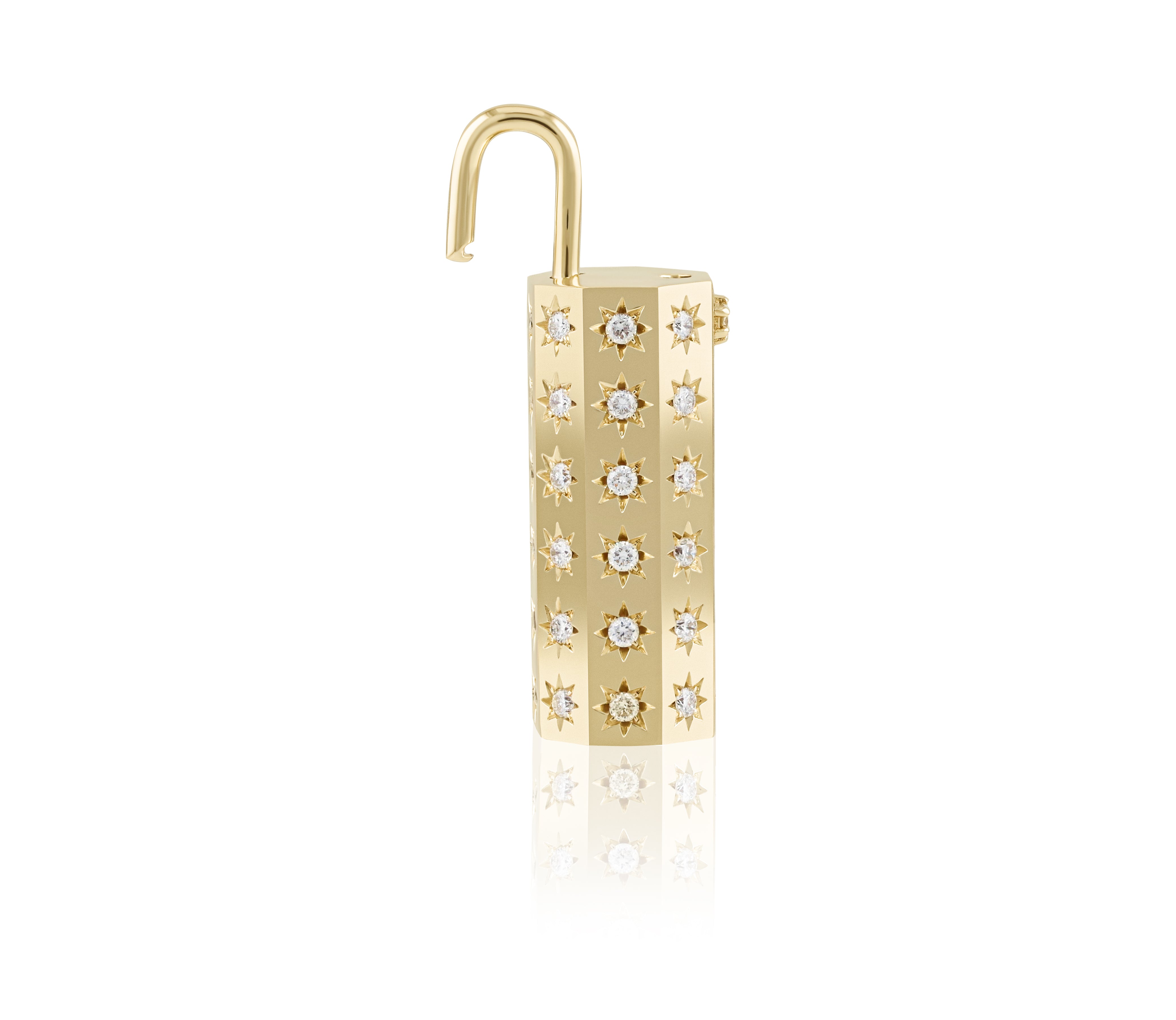 33 mm Diamond Octagon Lock Pendant