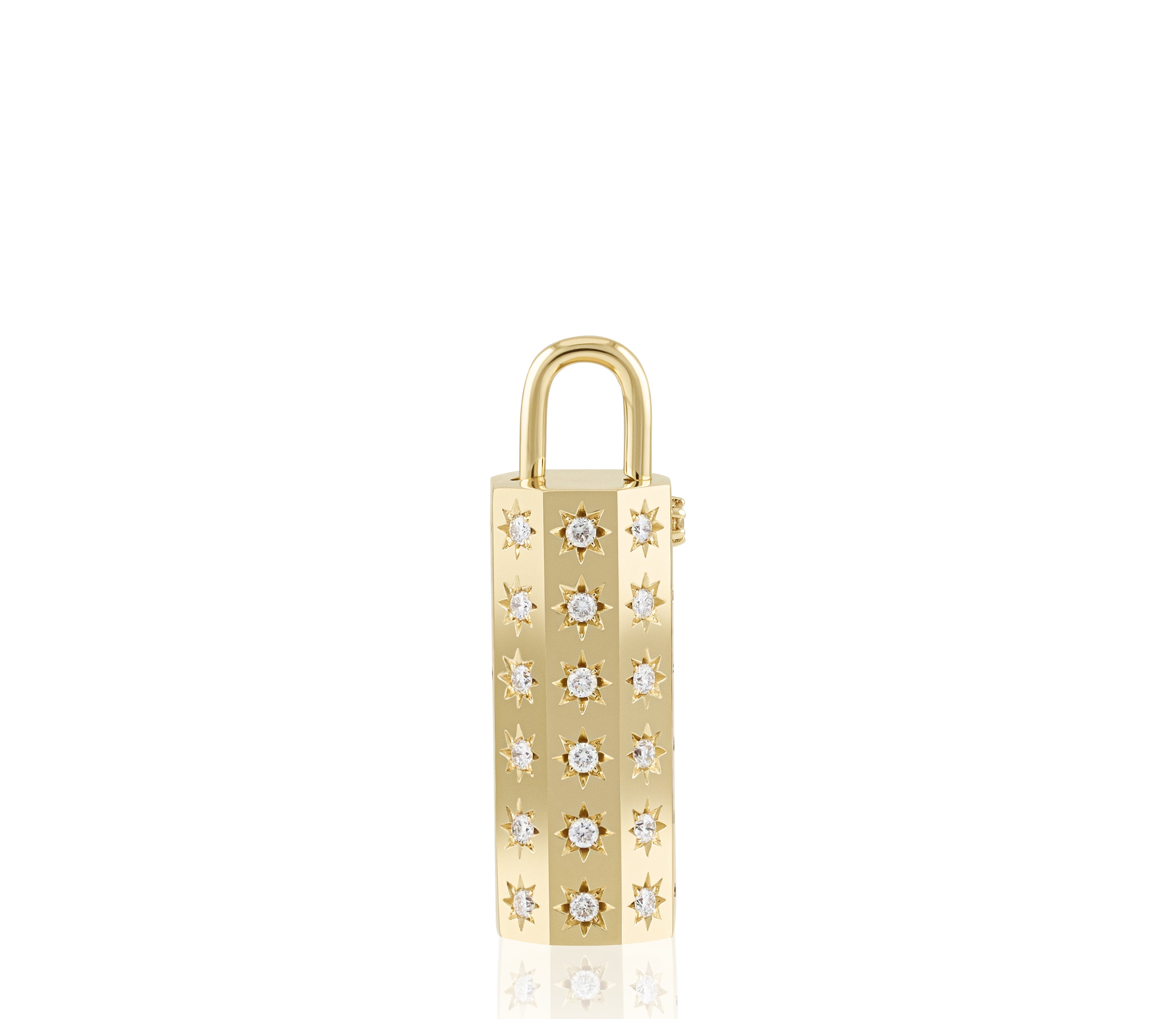 33 mm Diamond Octagon Lock Pendant