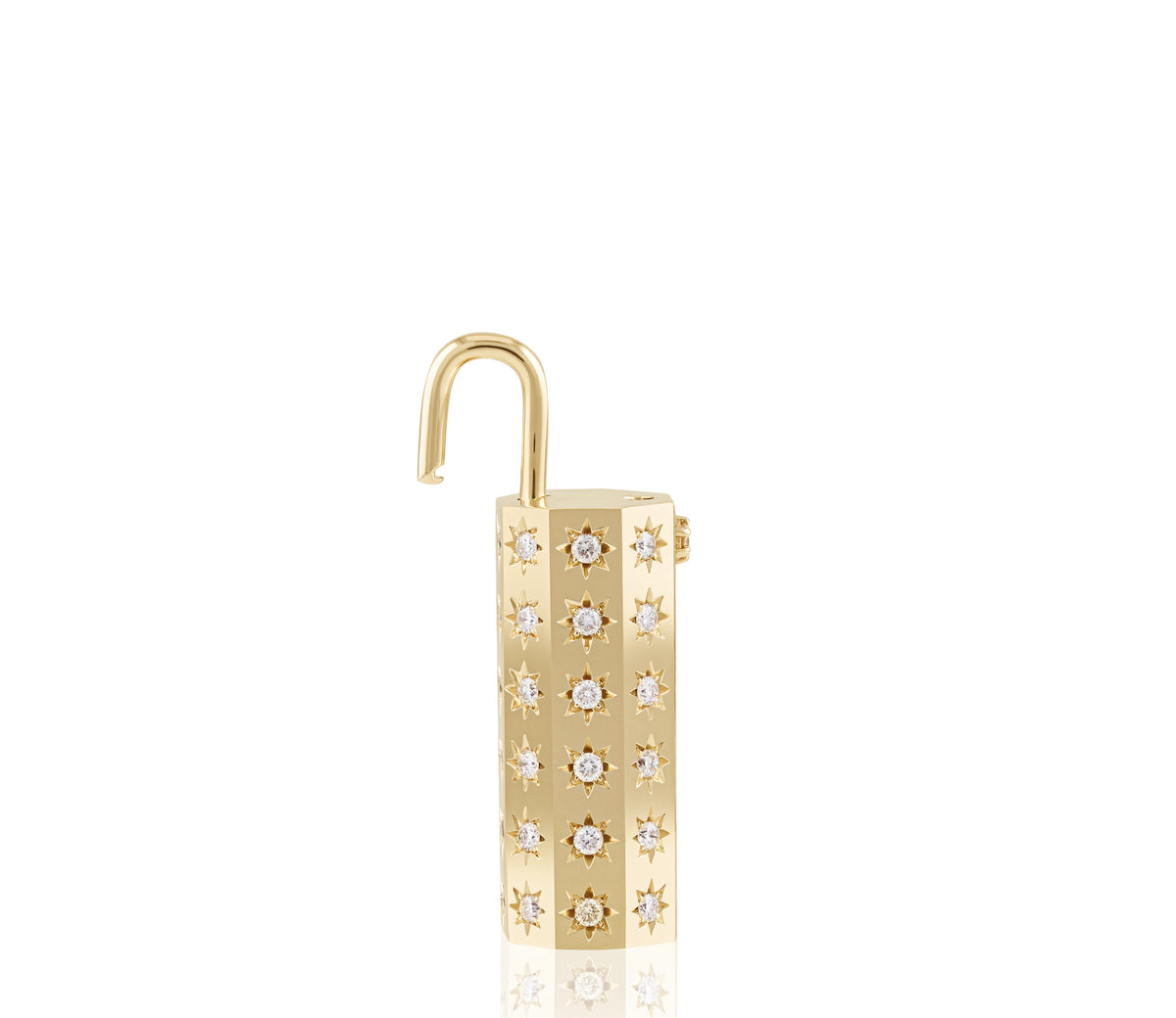33mm Diamond Octagon Lock Pendant