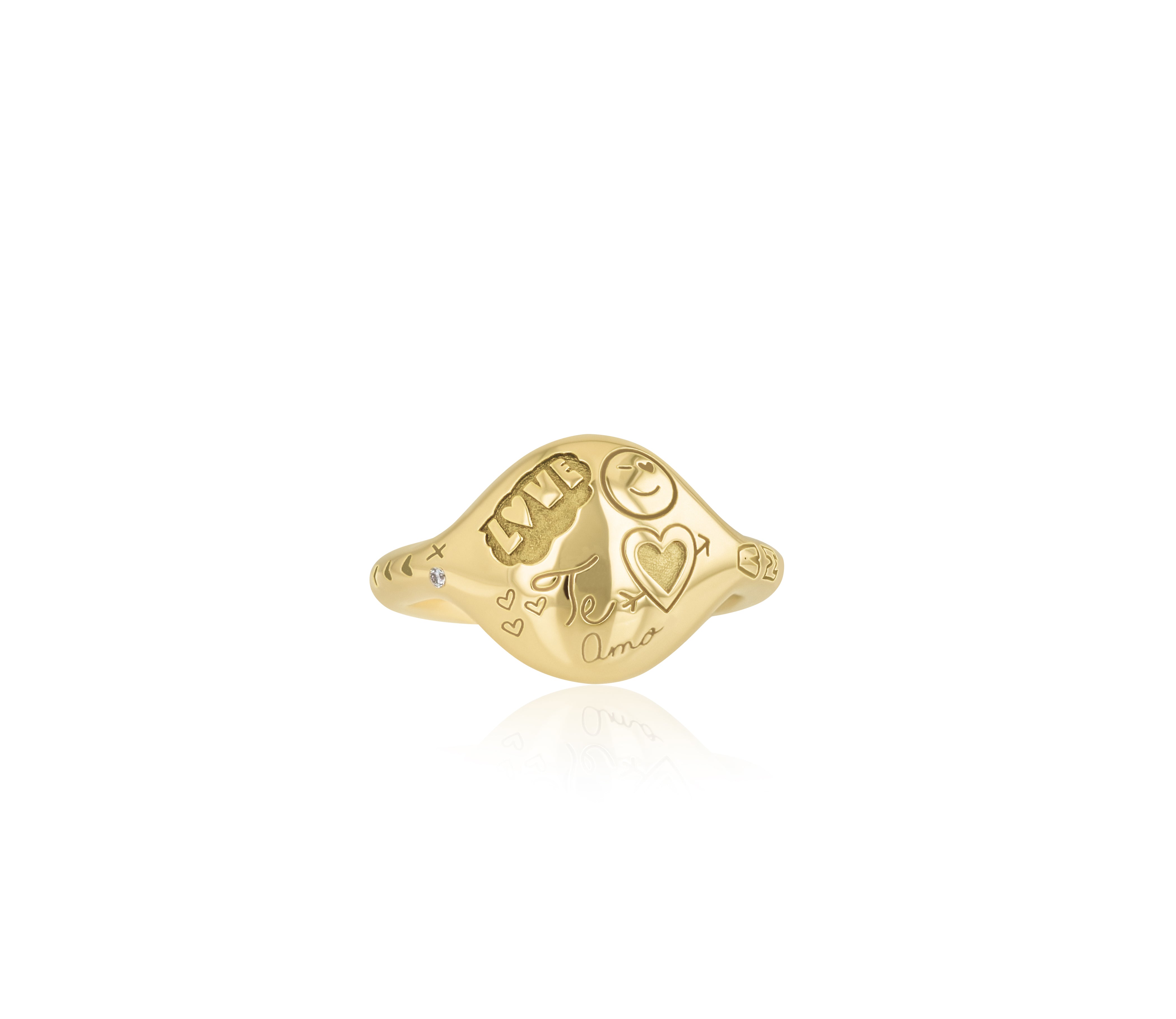 Diamond Love Languages Signet Ring