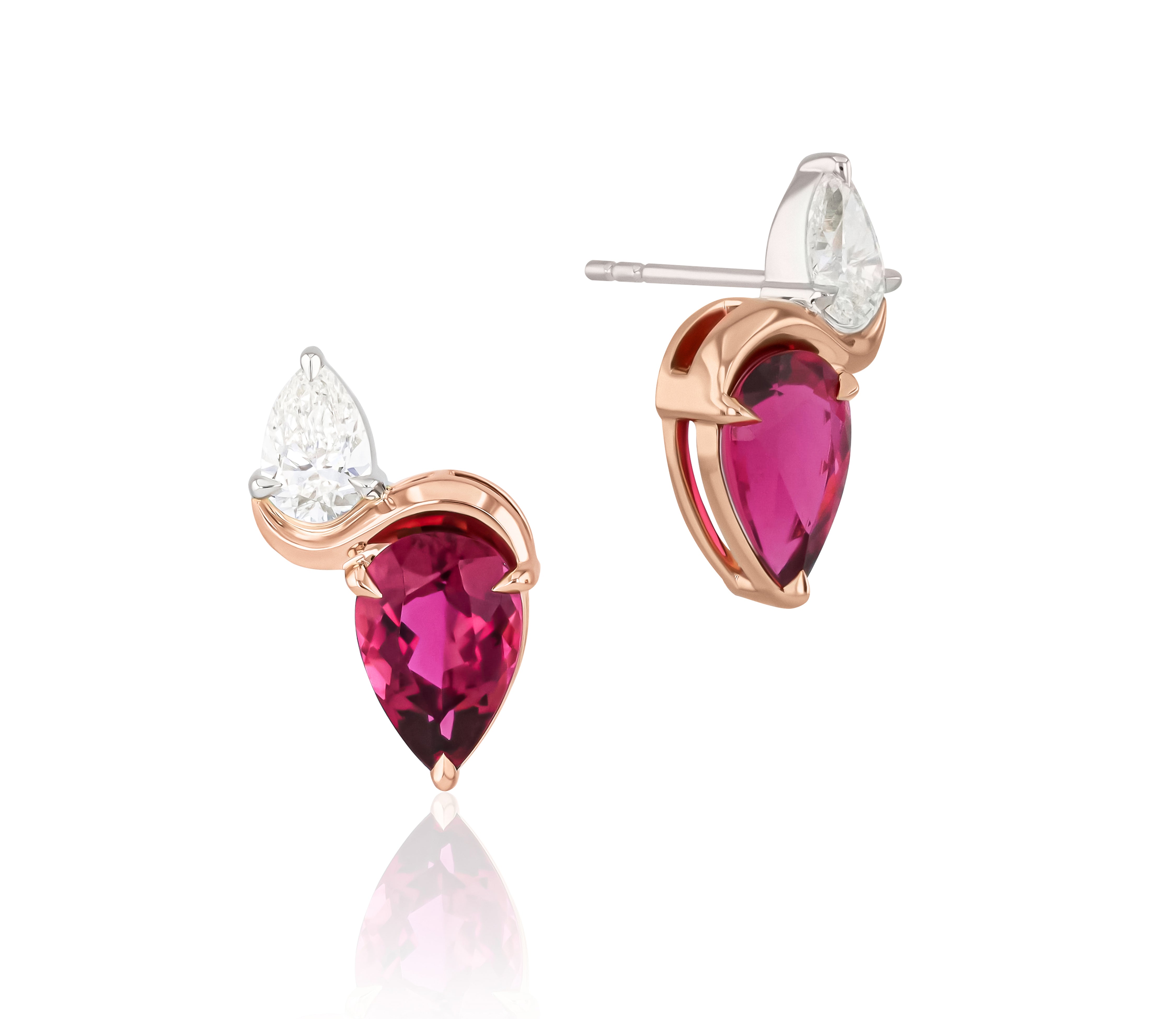 Diamond & Tourmaline Swivel Studs