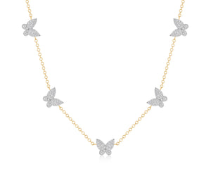 Butterfly Five Station Necklace