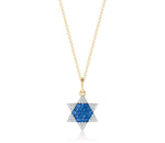 Diamond & Blue Sapphire Infinity Star Of David Necklace