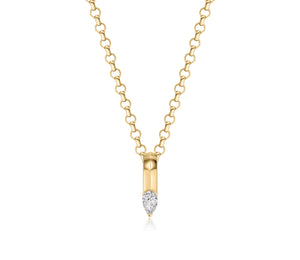 Pear Knife Bale Diamond Necklace