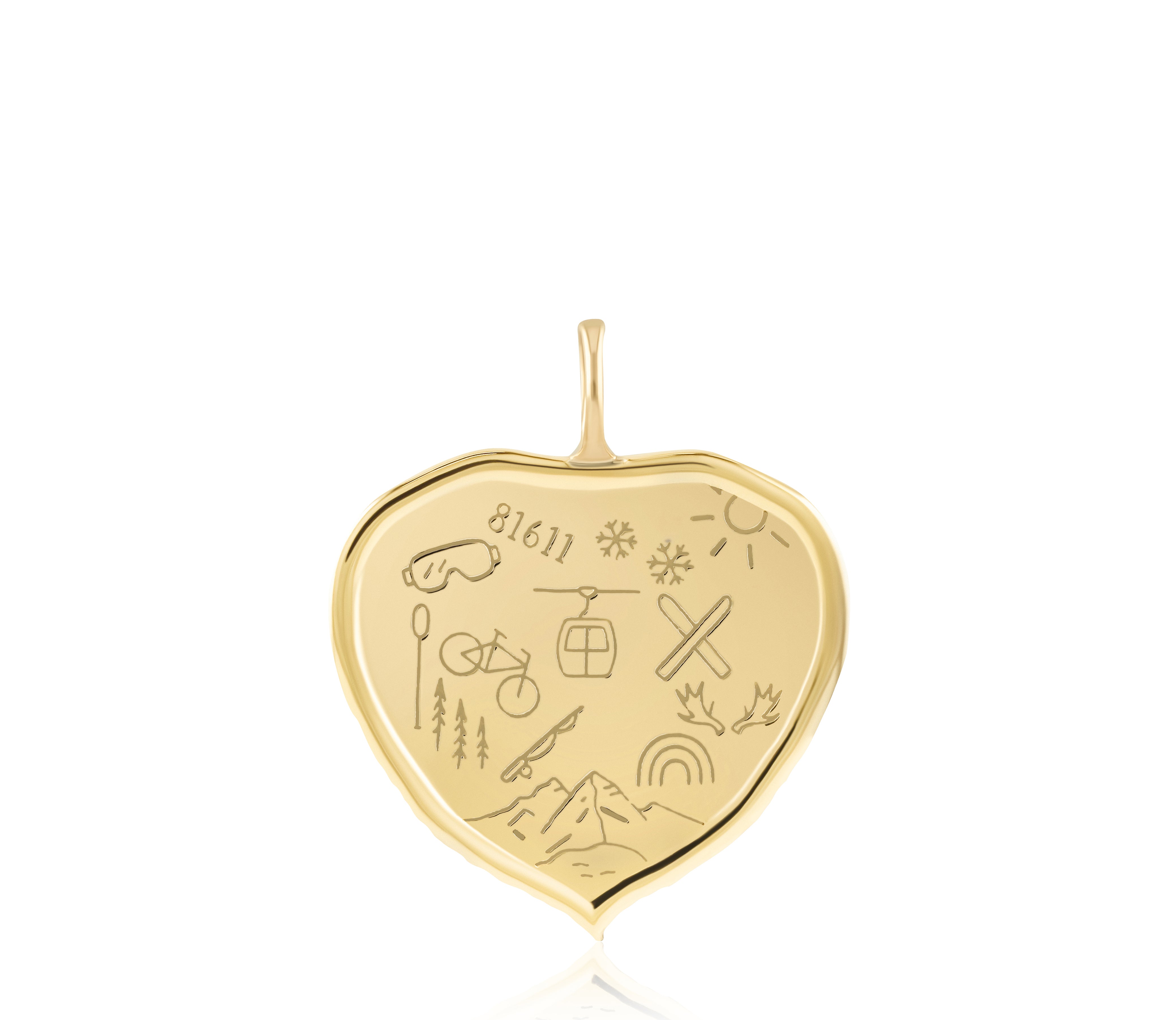 30 mm Aspen Leaf Love Languages Pendant