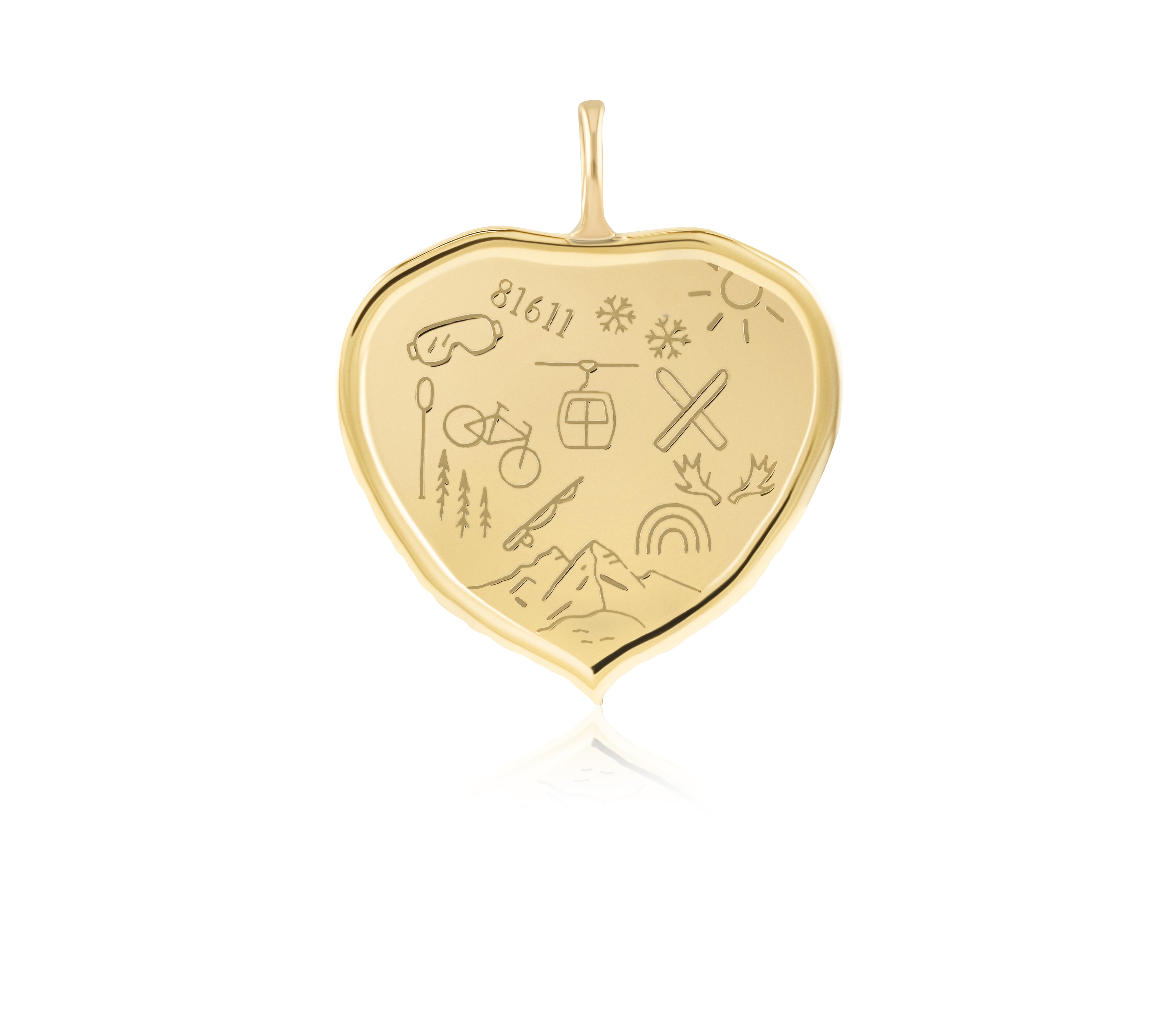 30 mm Aspen Leaf Love Languages Pendant