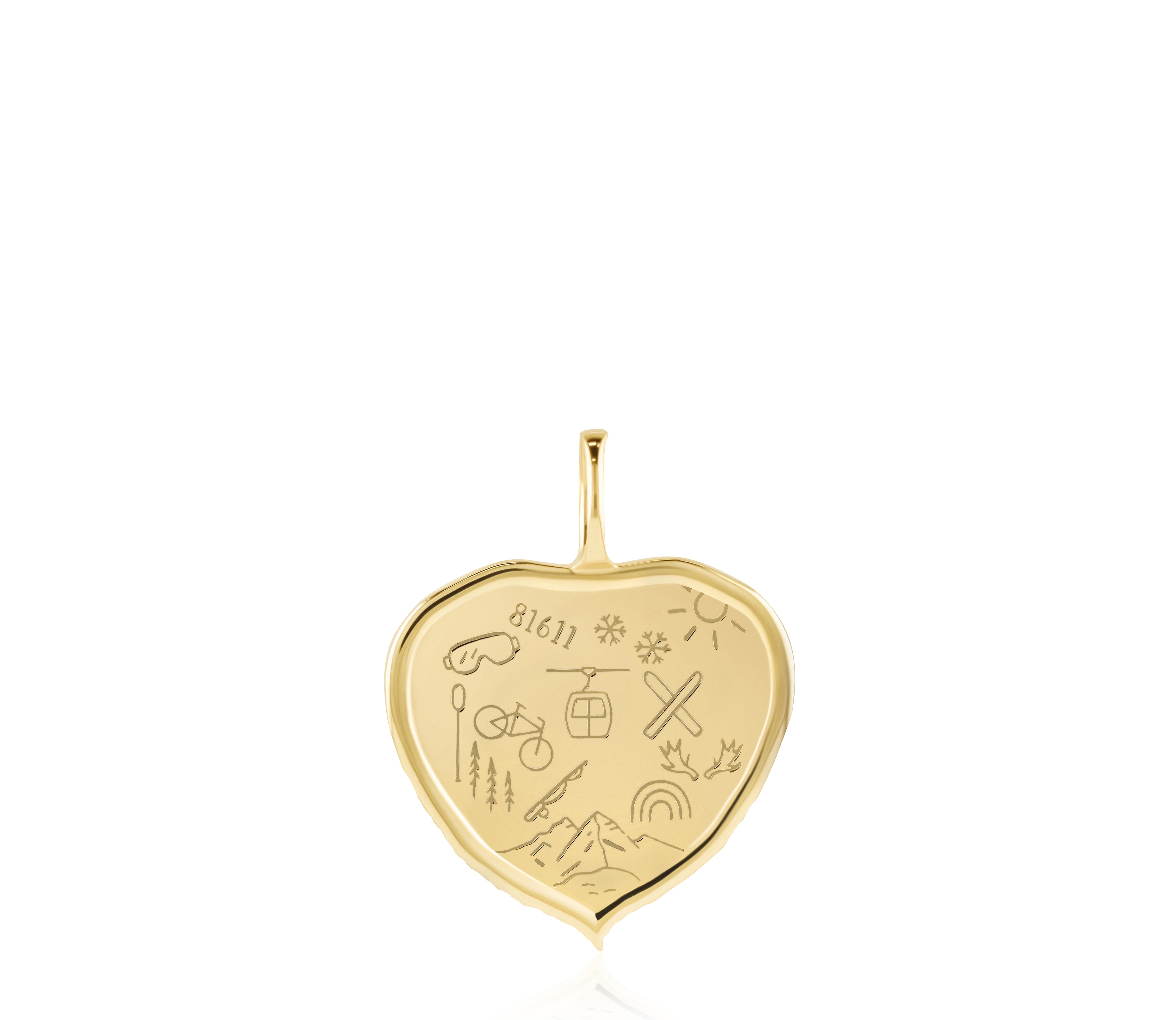 25 mm Aspen Leaf Love Languages Pendant