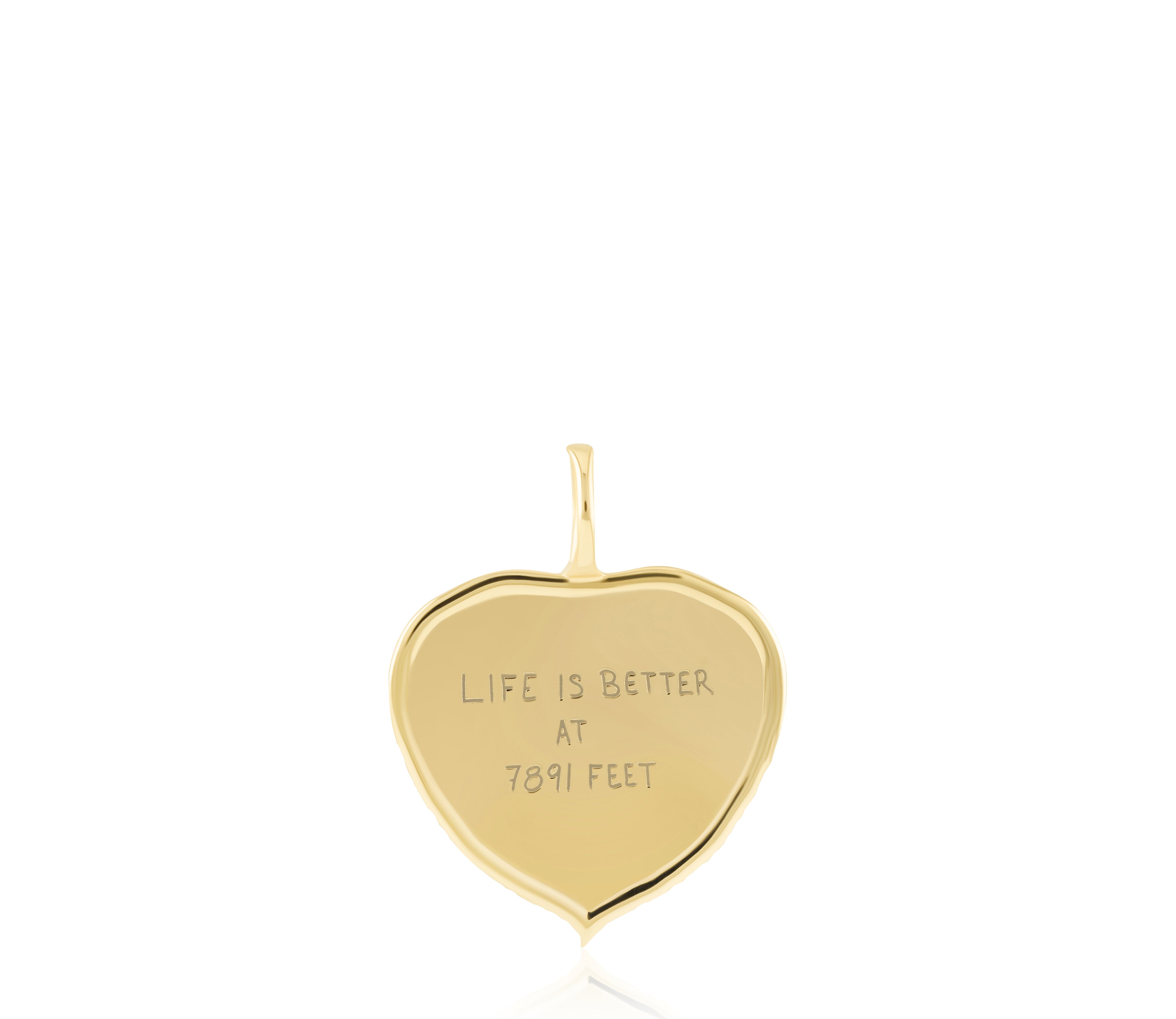 25 mm Aspen Leaf Love Languages Pendant