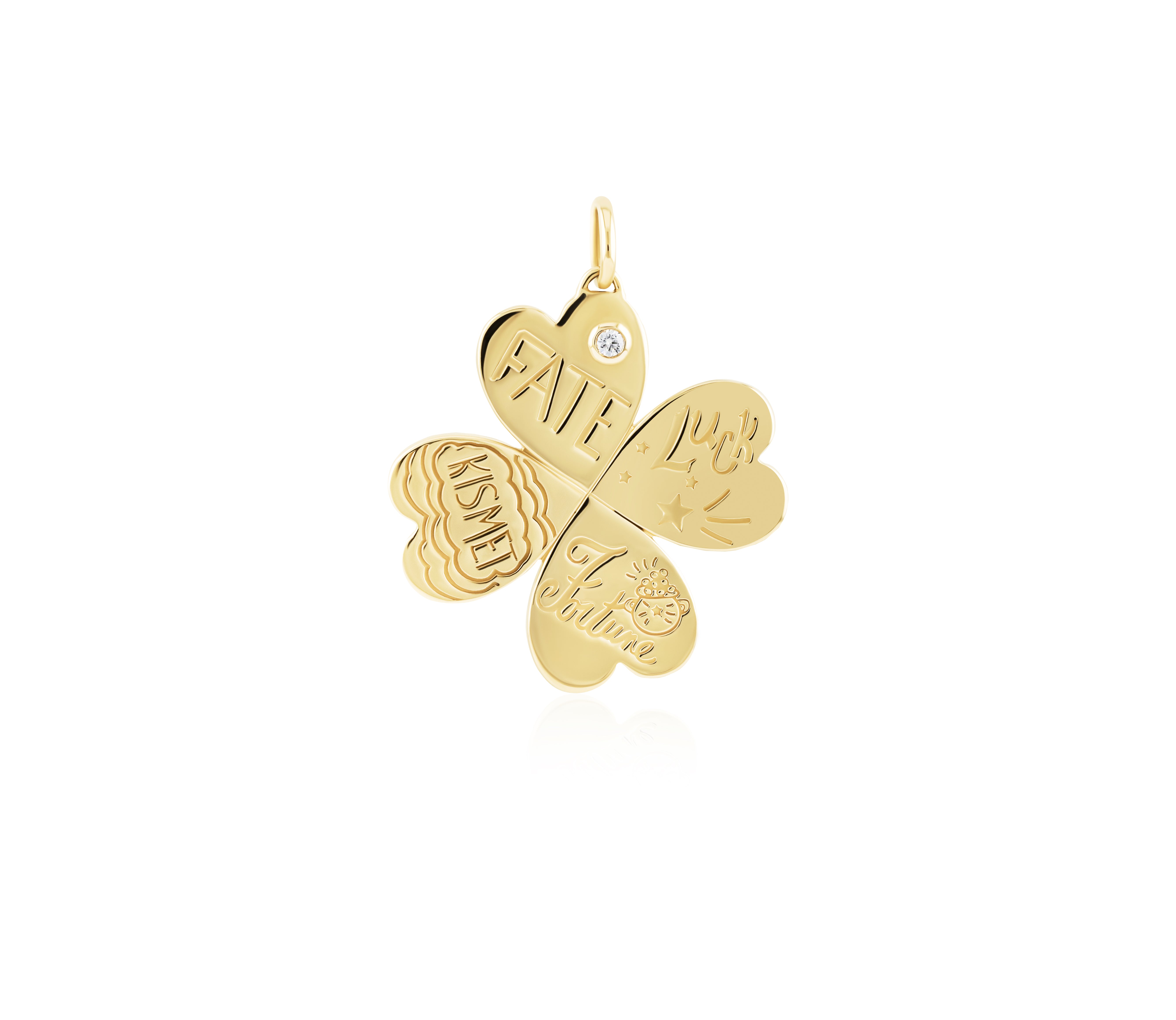 27 mm Kismet 4 Leaf Clover Love Languages Pendant