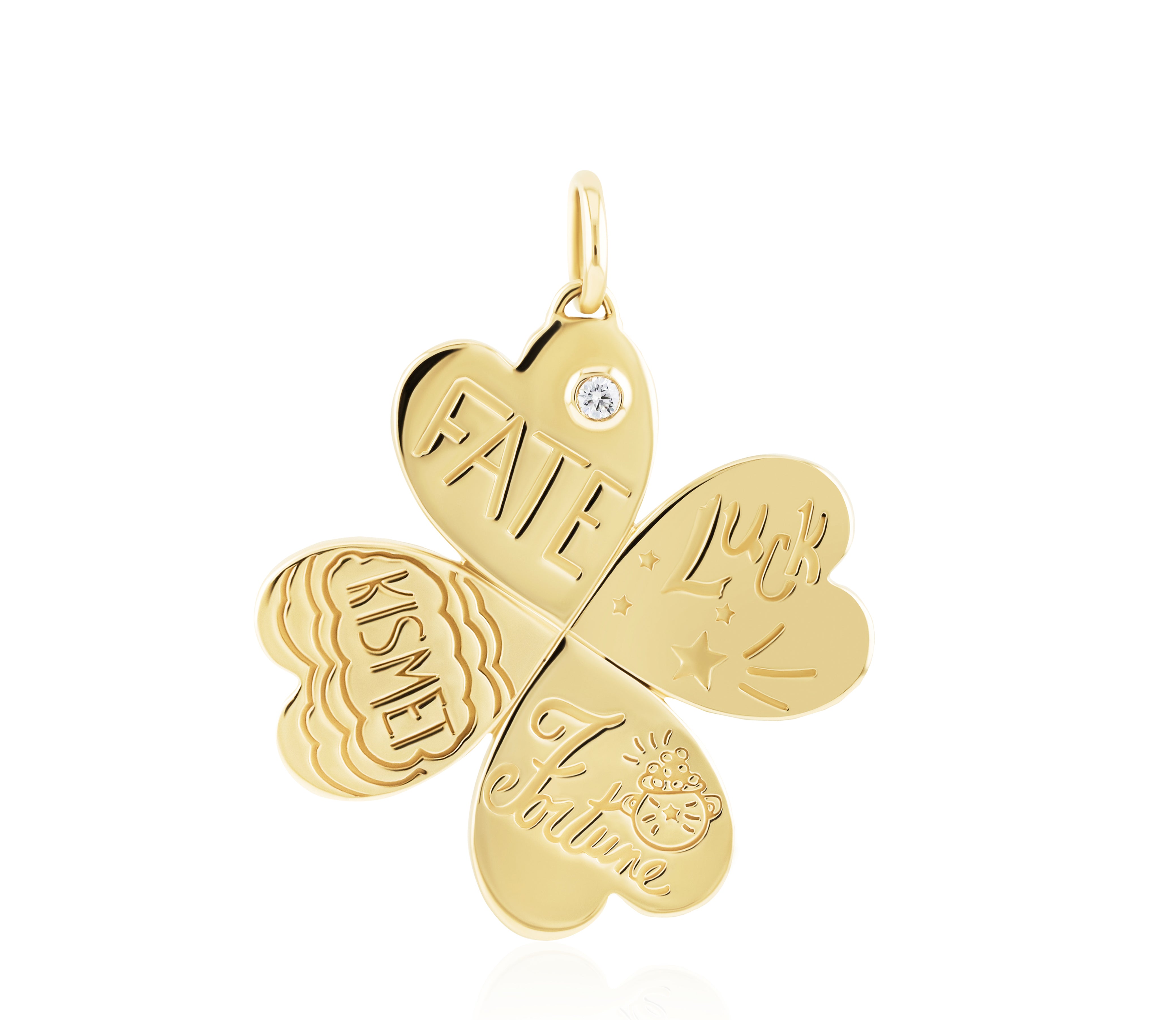 27 mm Kismet 4 Leaf Clover Love Languages Pendant