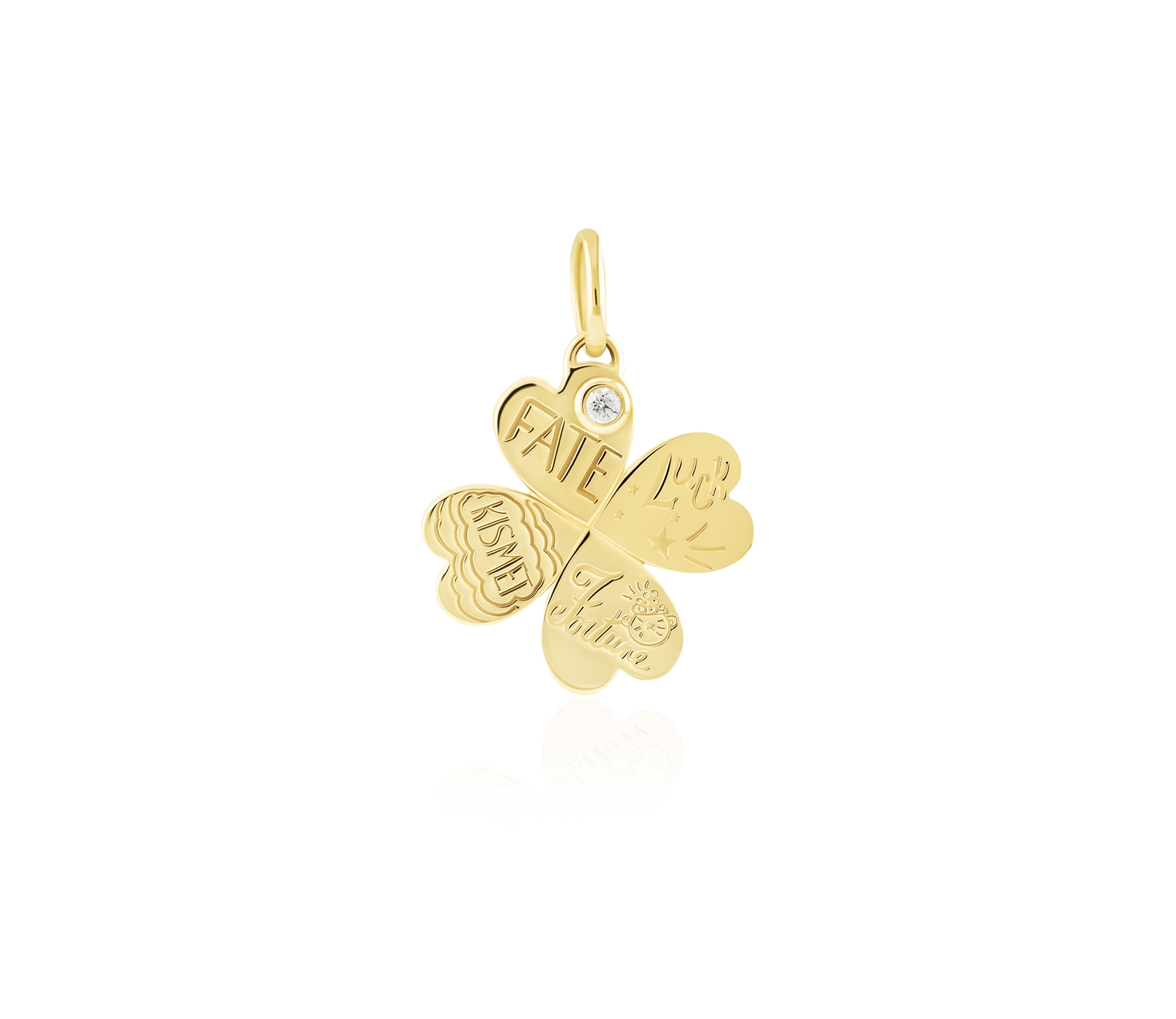 17 mm Kismet 4 Leaf Clover Love Languages Pendant