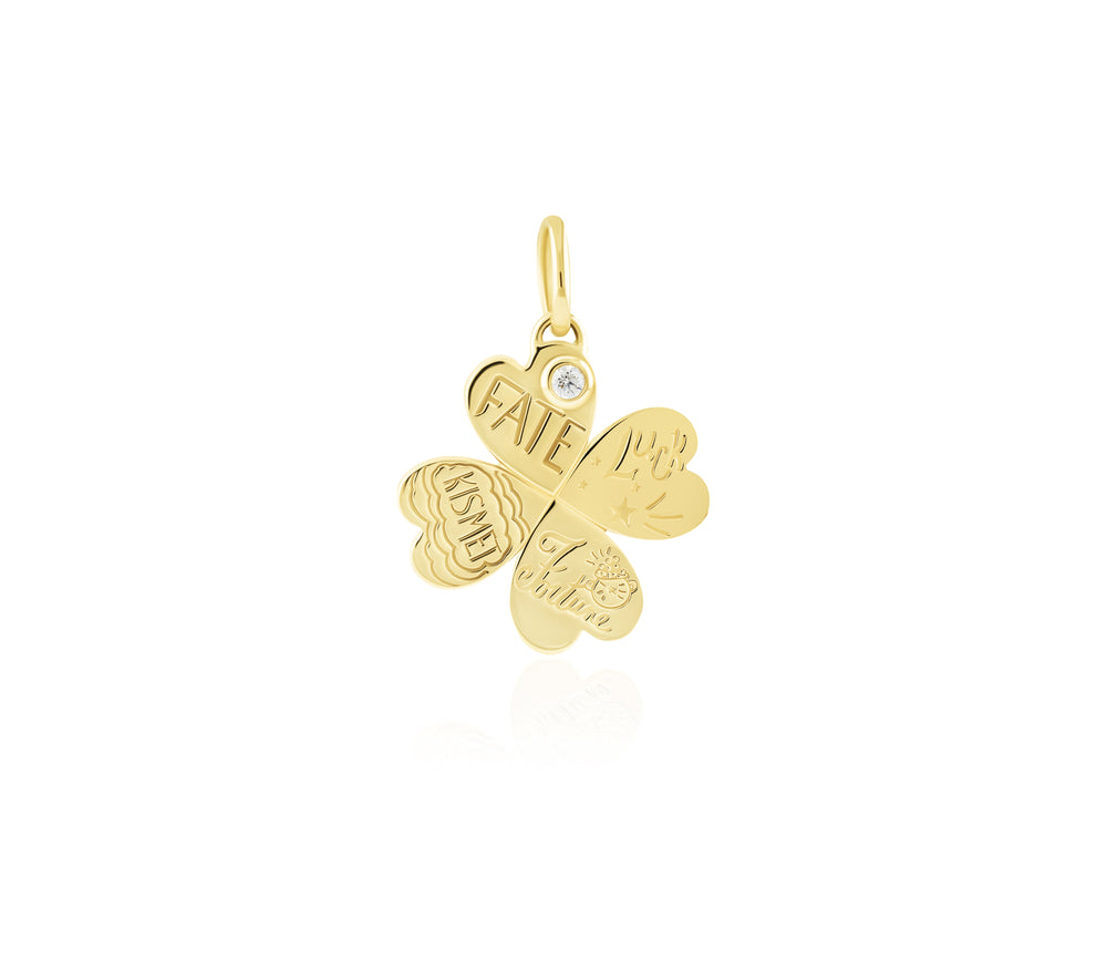 17 mm Kismet 4 Leaf Clover Love Languages Pendant