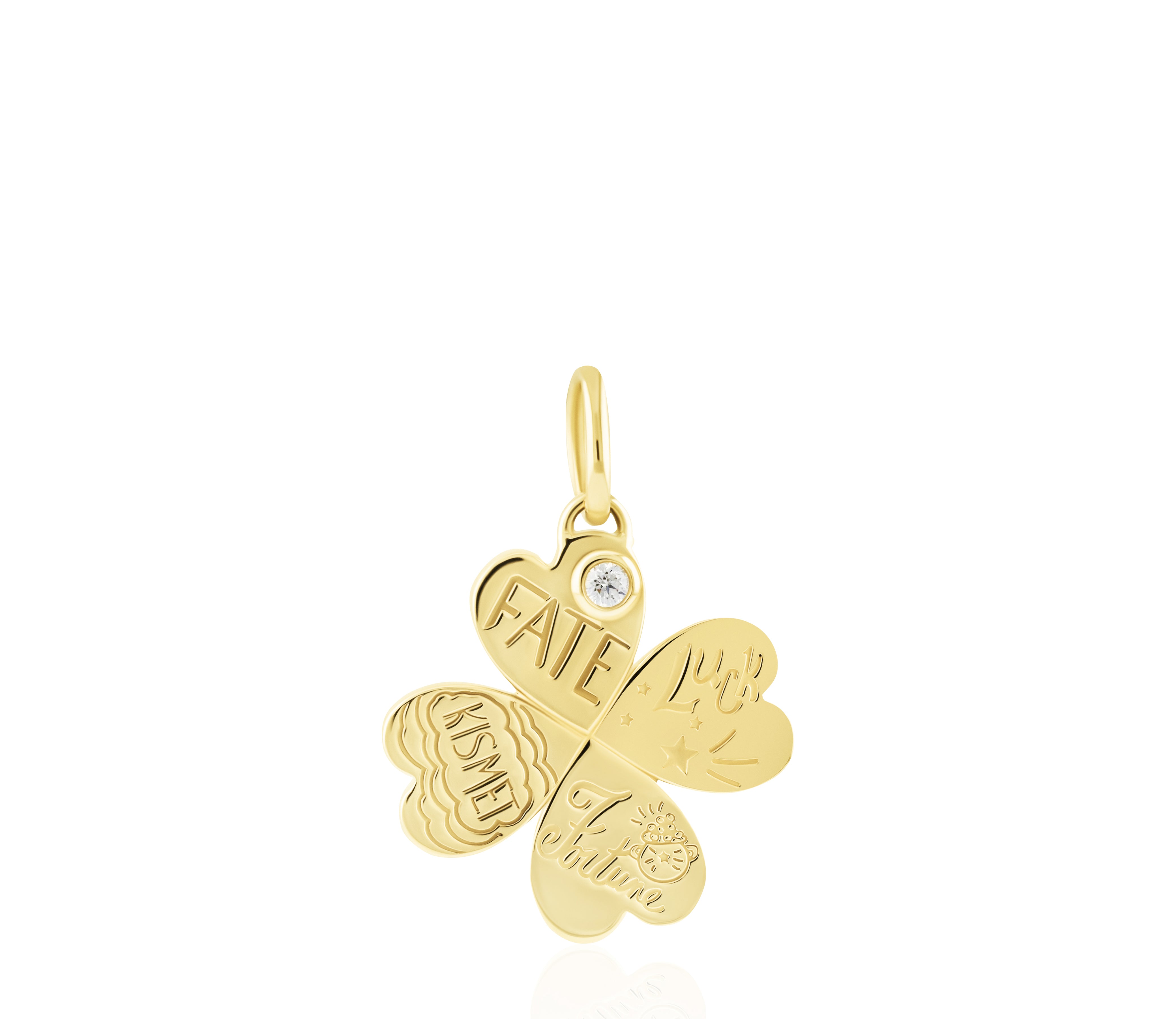 17 mm Kismet 4 Leaf Clover Love Languages Pendant