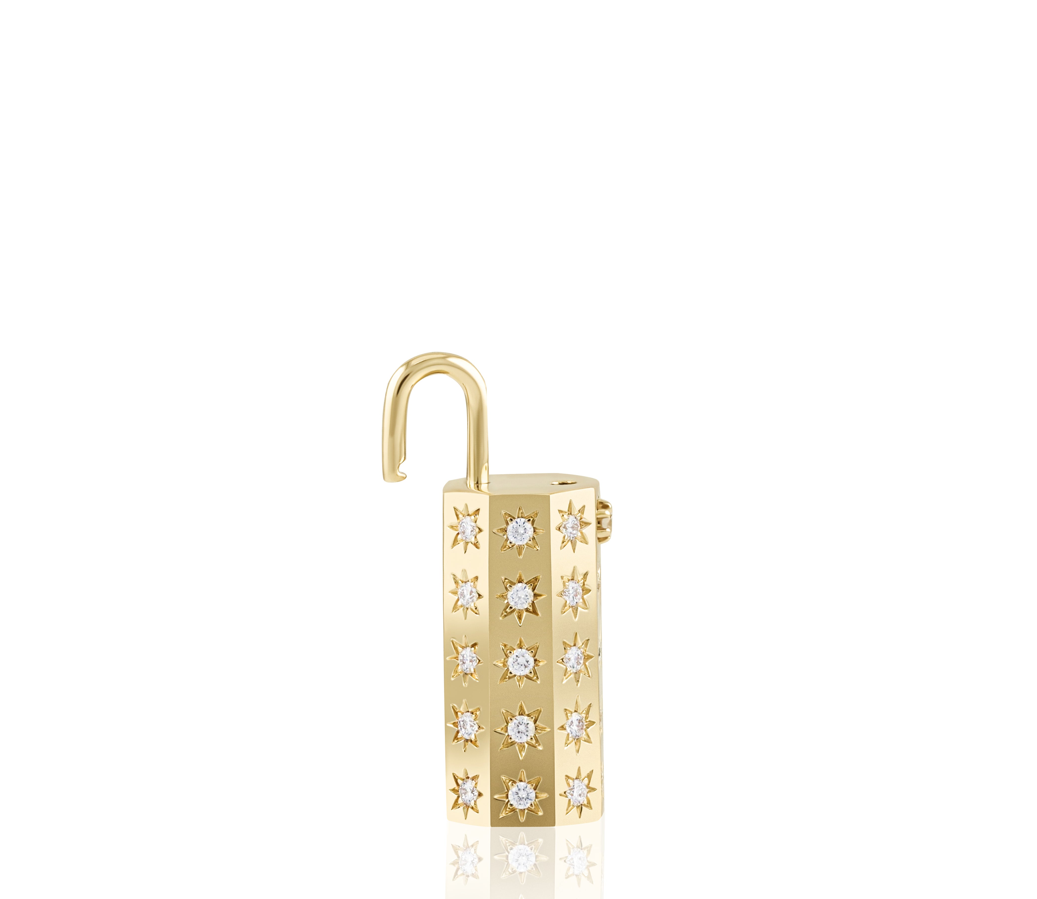 24 mm Diamond Octagon Lock Pendant