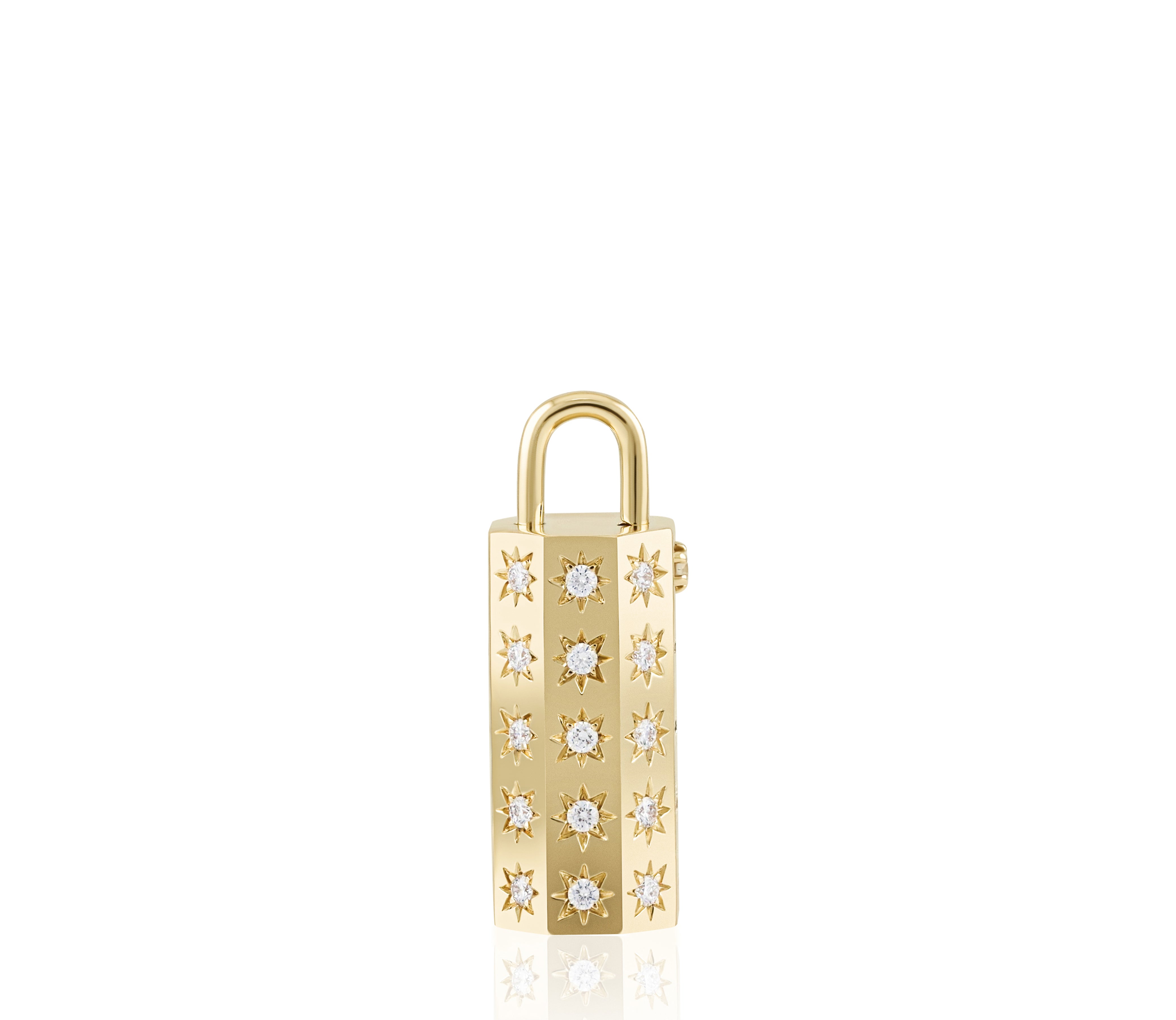 24 mm Diamond Octagon Lock Pendant