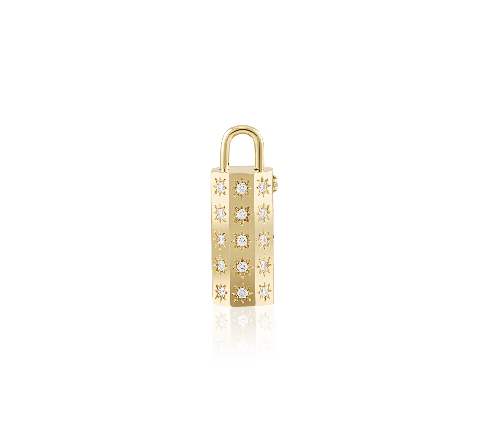 24 mm Diamond Octagon Lock Pendant