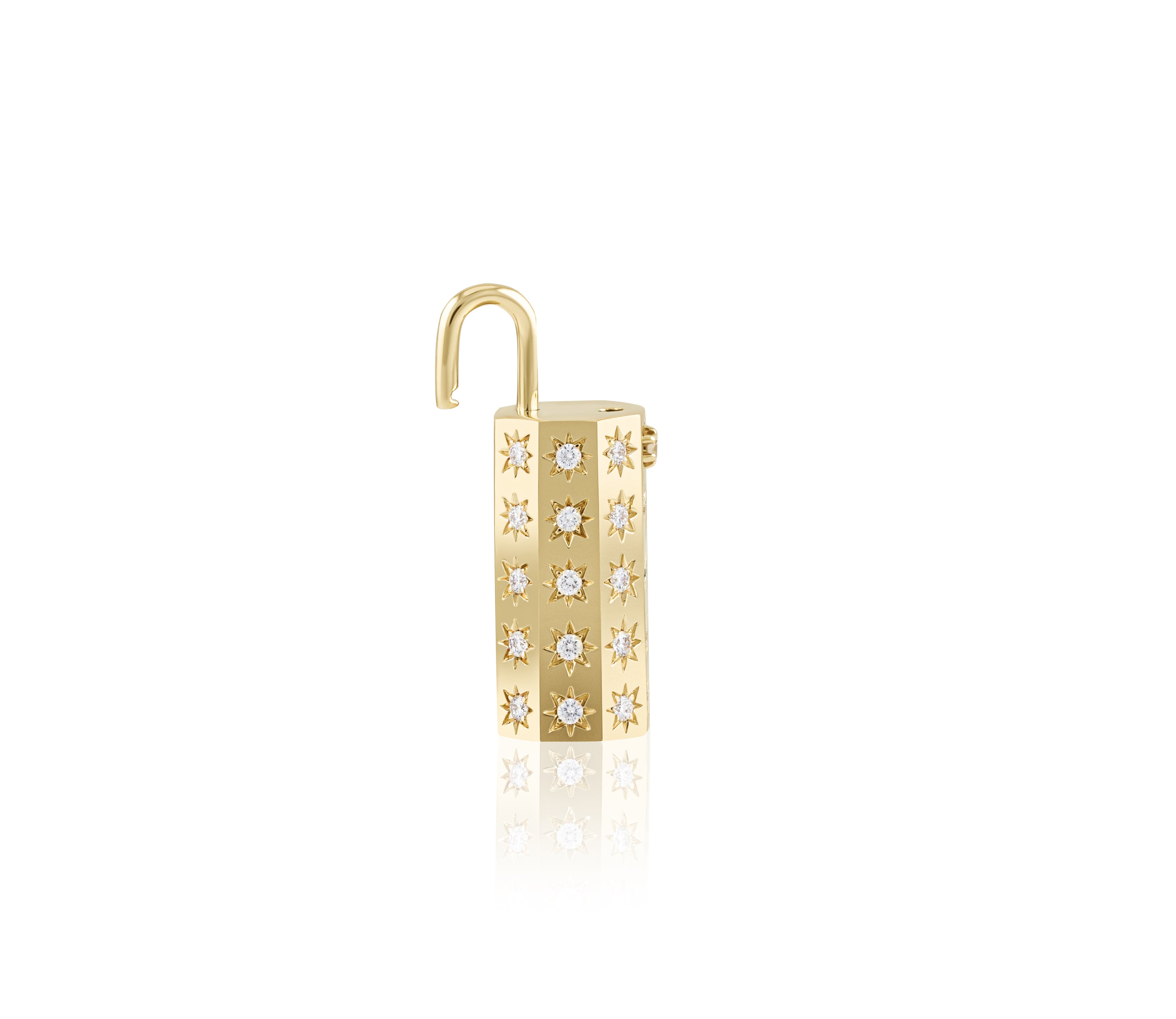 24 mm Diamond Octagon Lock Pendant