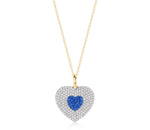 Diamond & Blue Sapphire Infinity Heartbeat Necklace
