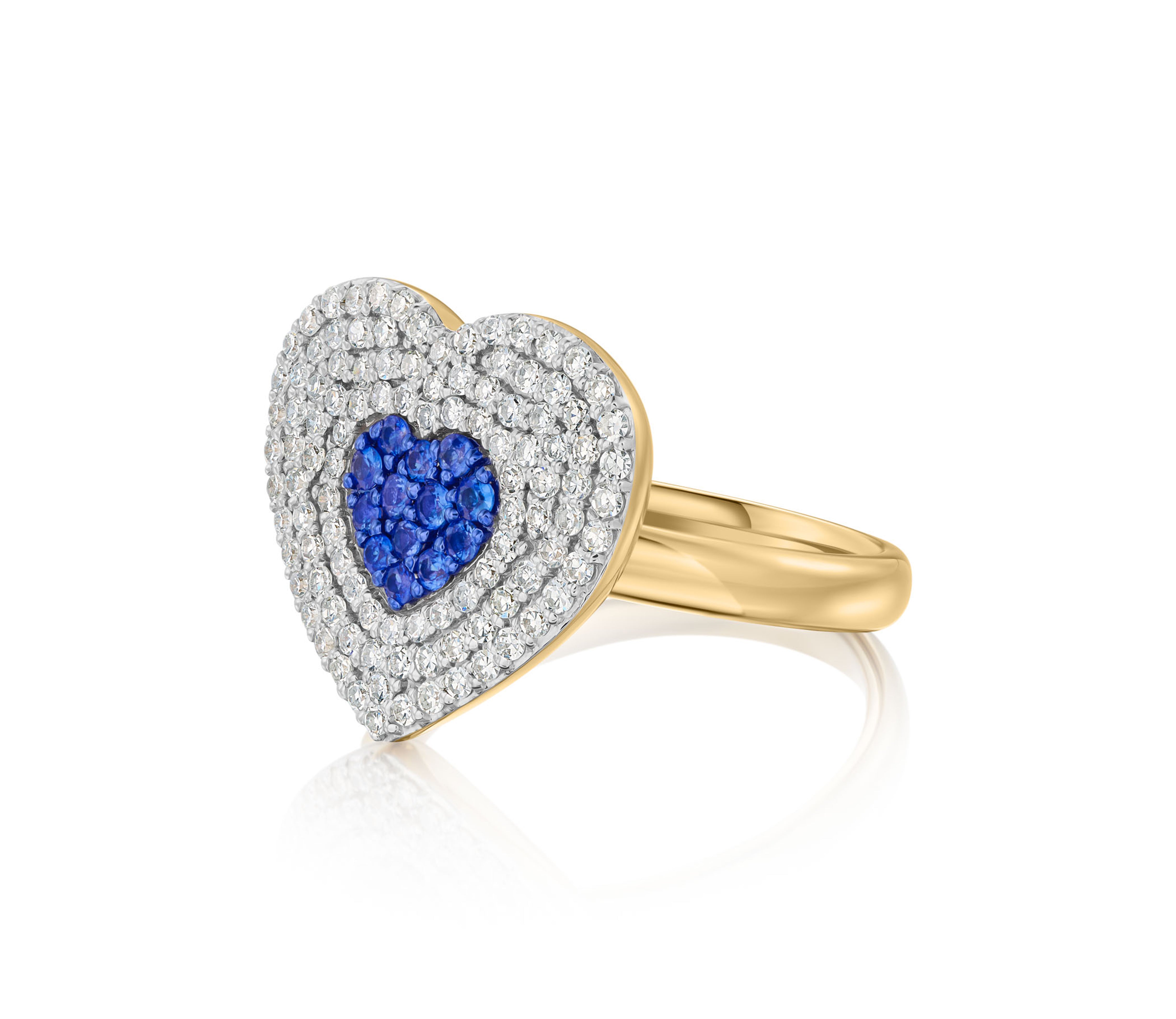 Diamond & Blue Sapphire Infinity Heartbeat Ring