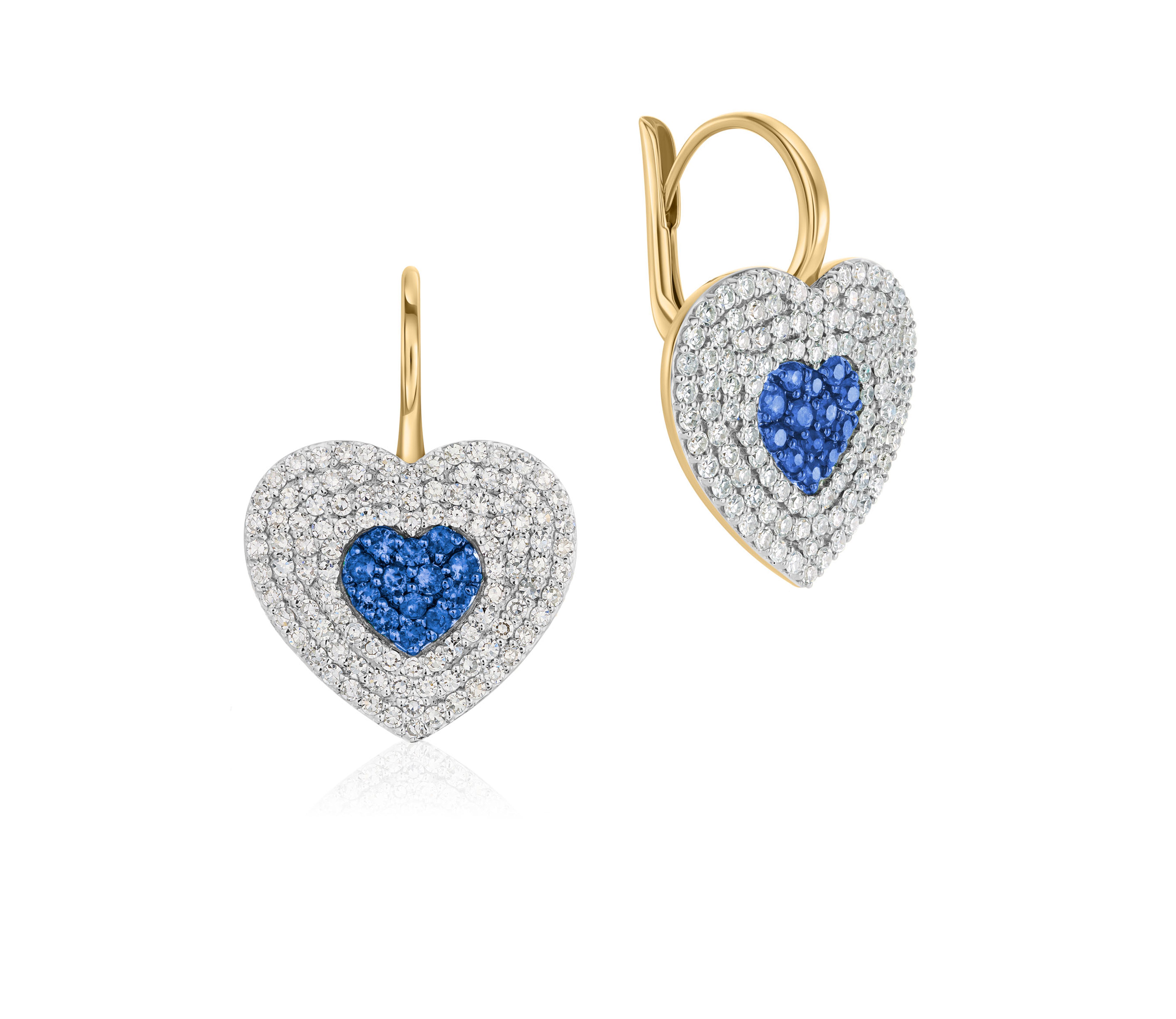 Diamond & Blue Sapphire Infinity Heartbeat Leverbacks