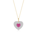 Diamond & Pink Sapphire Infinity Heartbeat Necklace