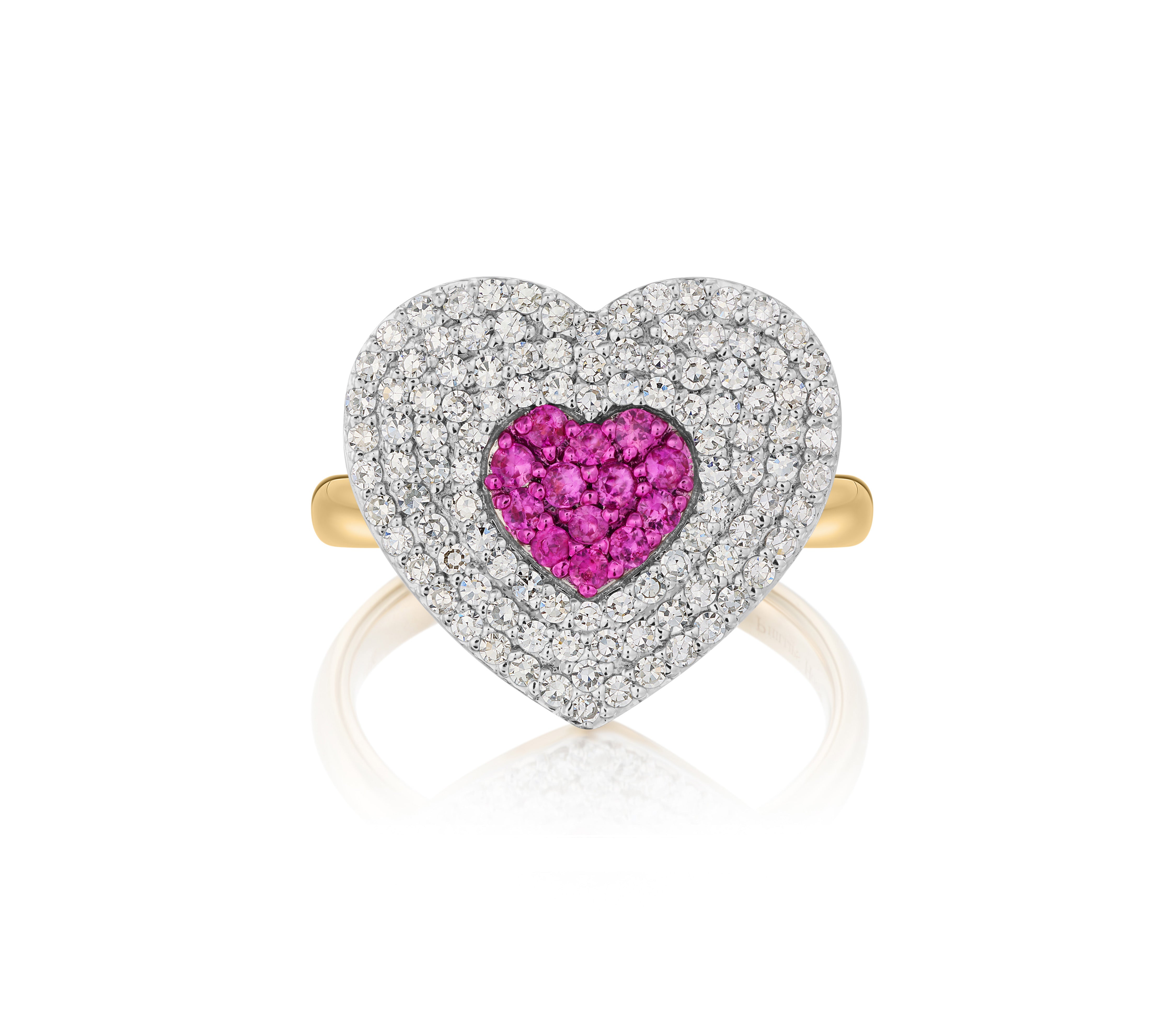 Diamond & Pink Sapphire Infinity Heartbeat Ring
