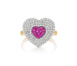 Diamond & Pink Sapphire Infinity Heartbeat Ring