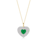 Diamond & Emerald Infinity Heartbeat Necklace