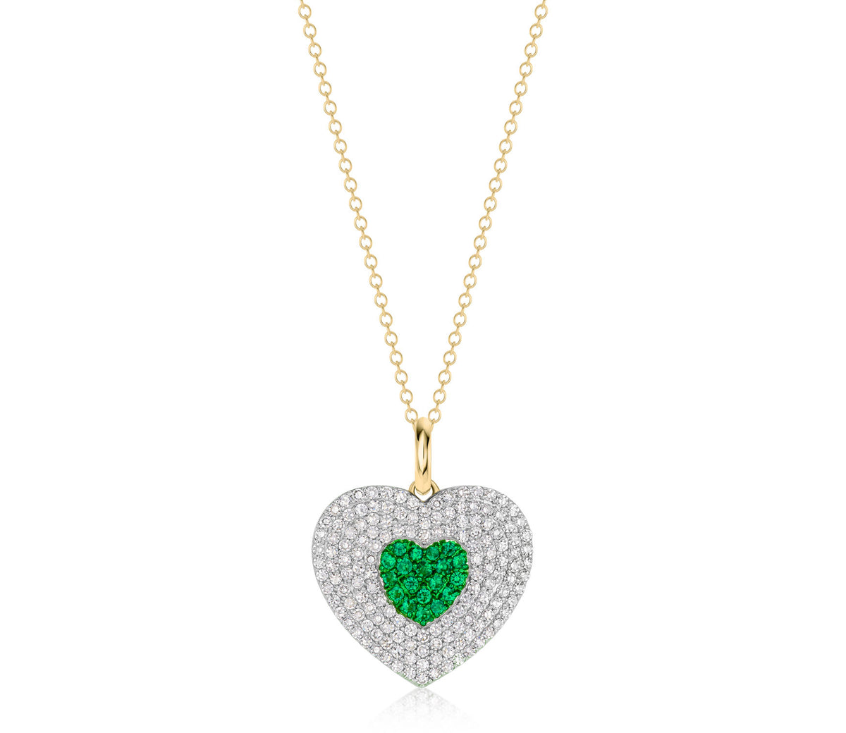 Diamond & Emerald Infinity Heartbeat Necklace
