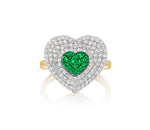 Diamond & Emerald Infinity Heartbeat Ring