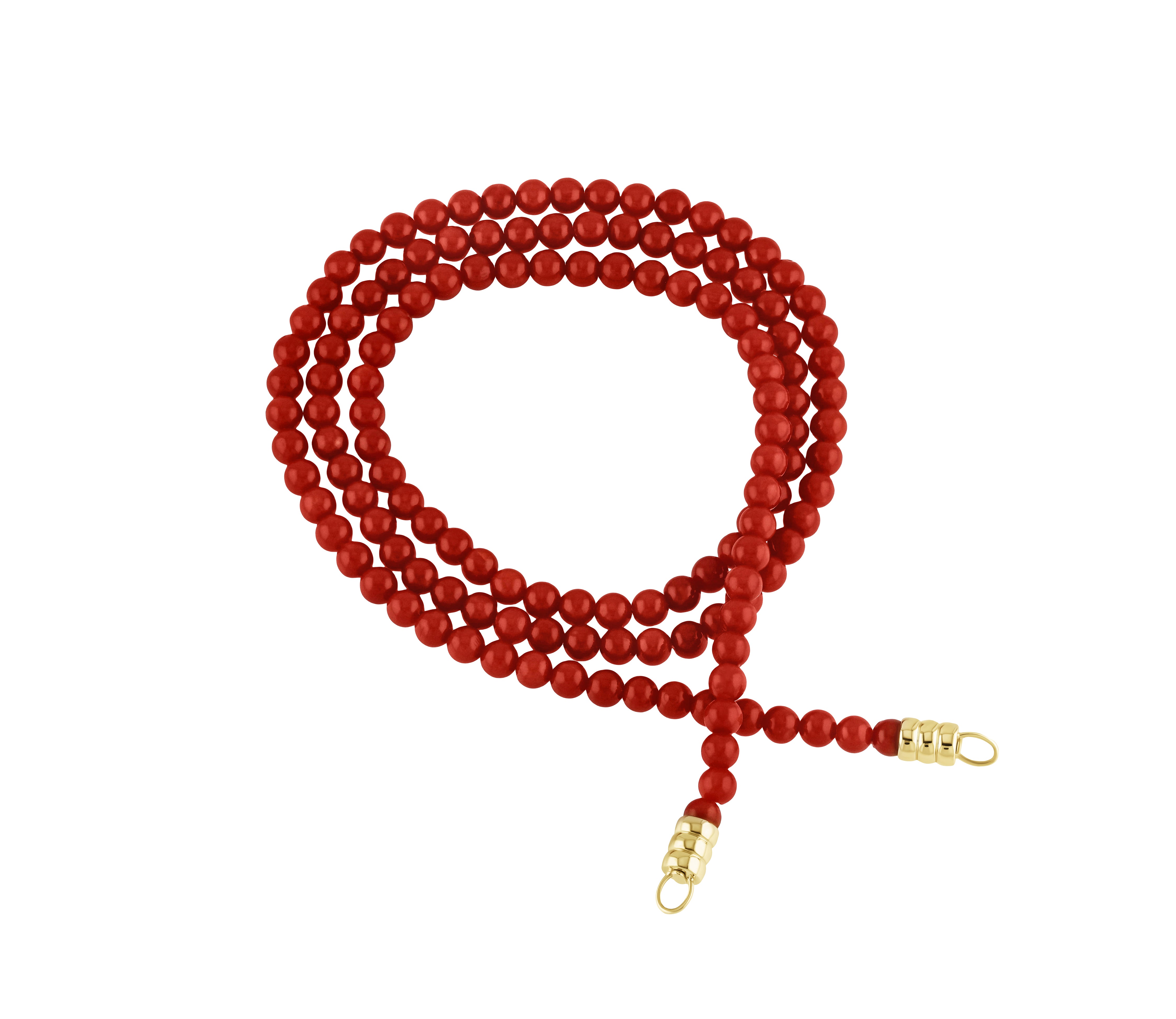 Coral Beads with End Caps