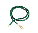 Yellow Gold Malachite Beads with End Caps