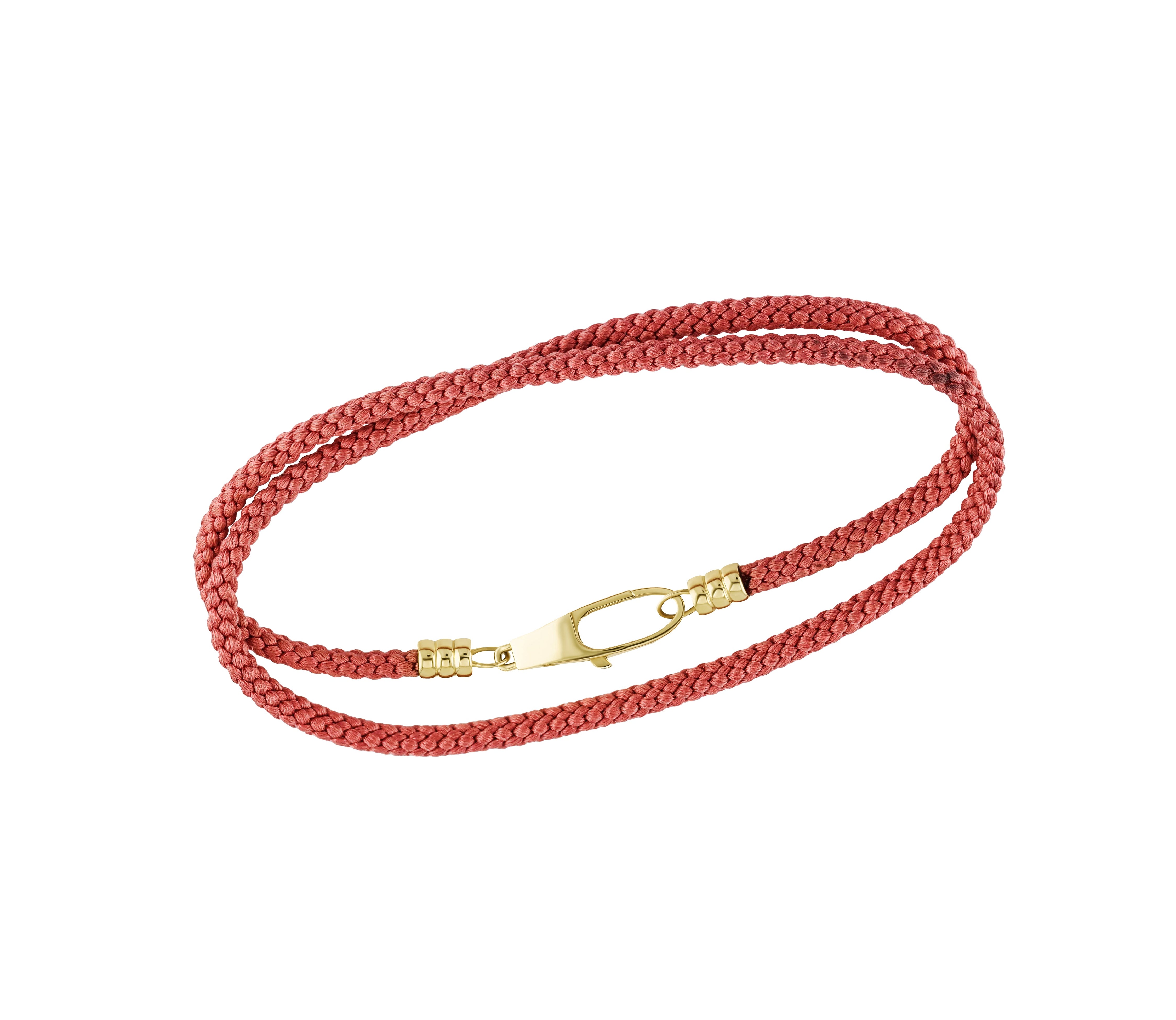 Coral Kumihimo Silk Rope with Clasp