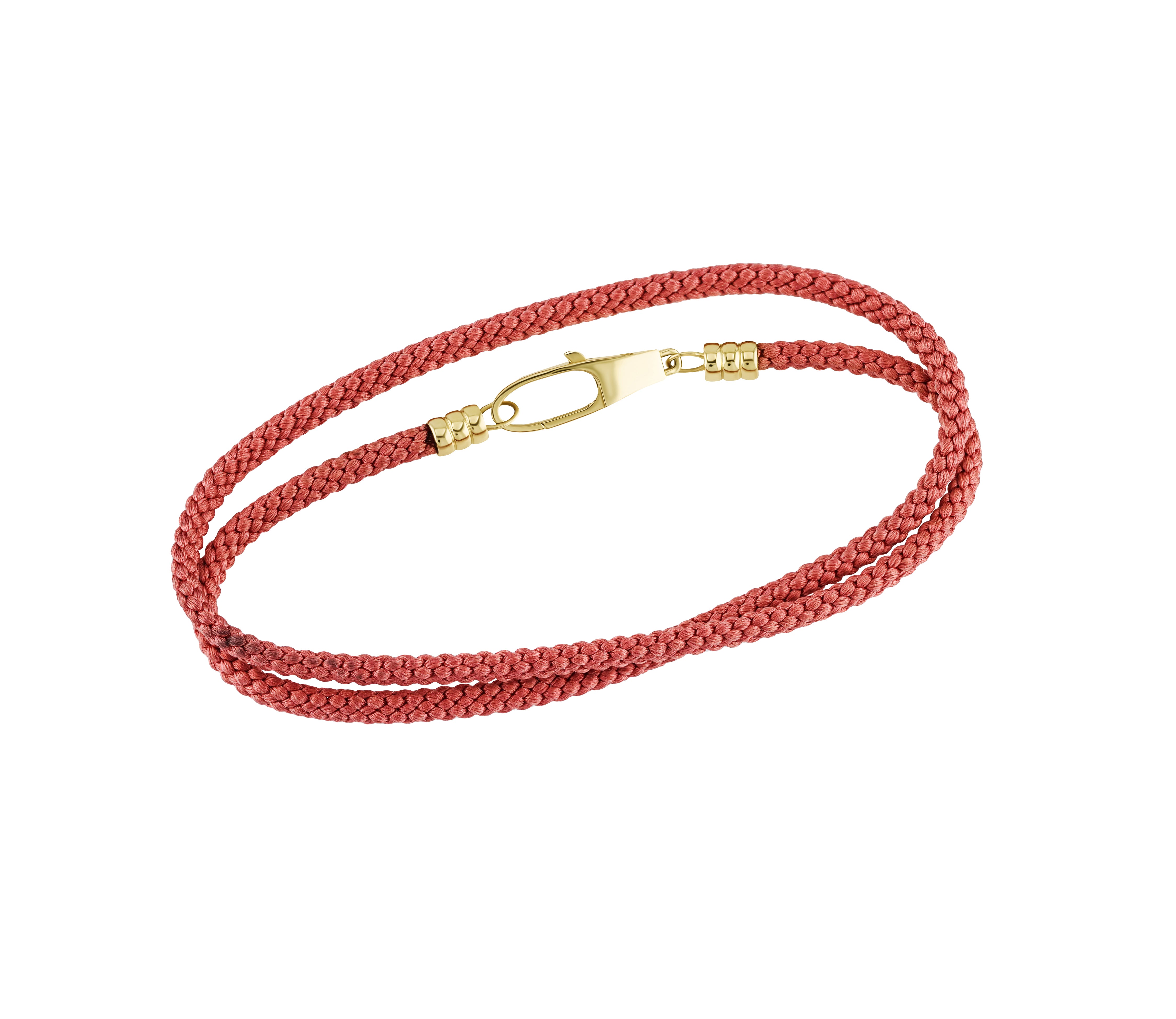 Coral Kumihimo Rope with Clasp