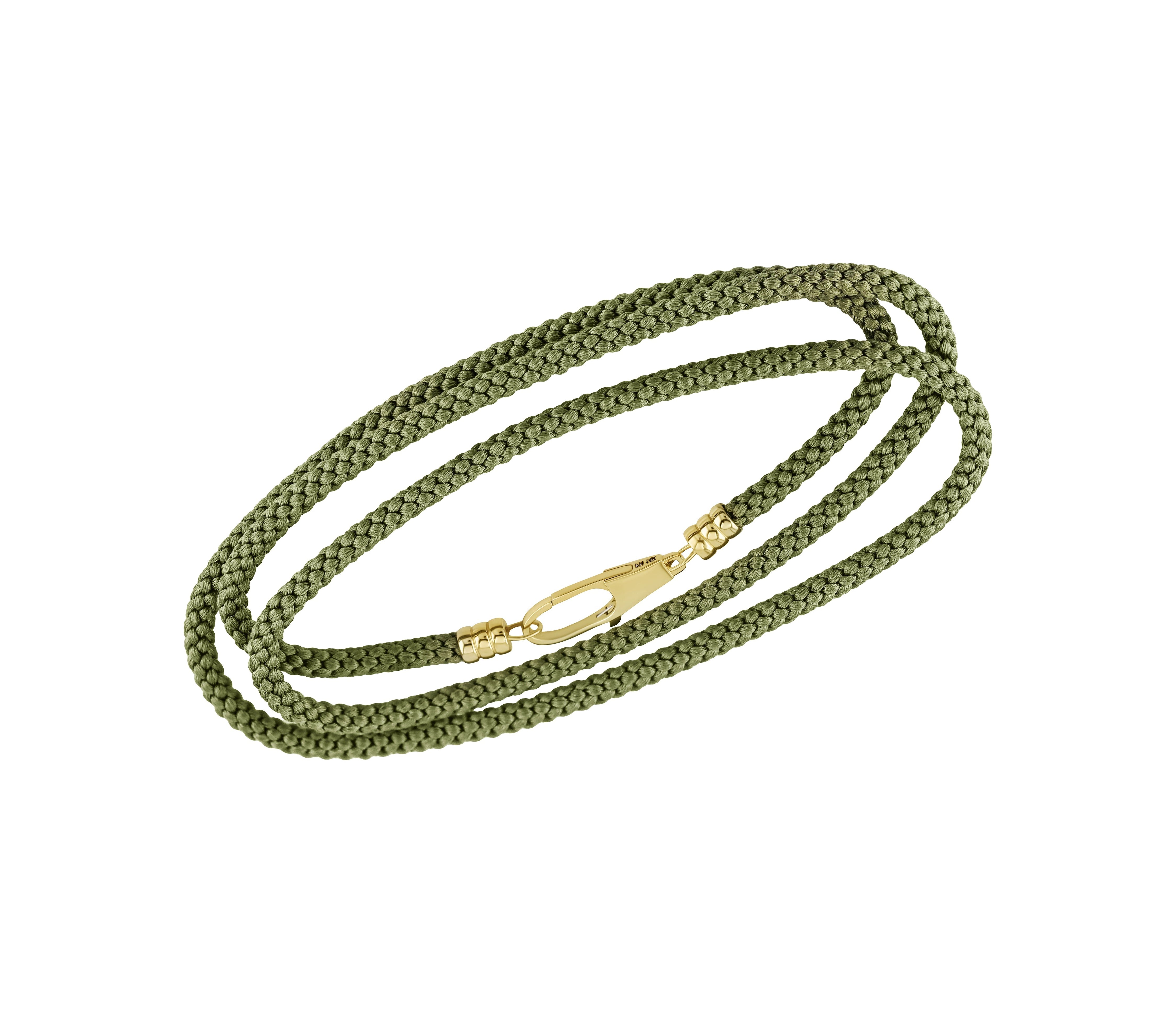 emiumigumi ネックレス Green Kumihimo Silk Rope with Clasp