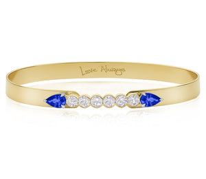 Double Pear Sapphires & Round Diamonds Love Always Bracelet