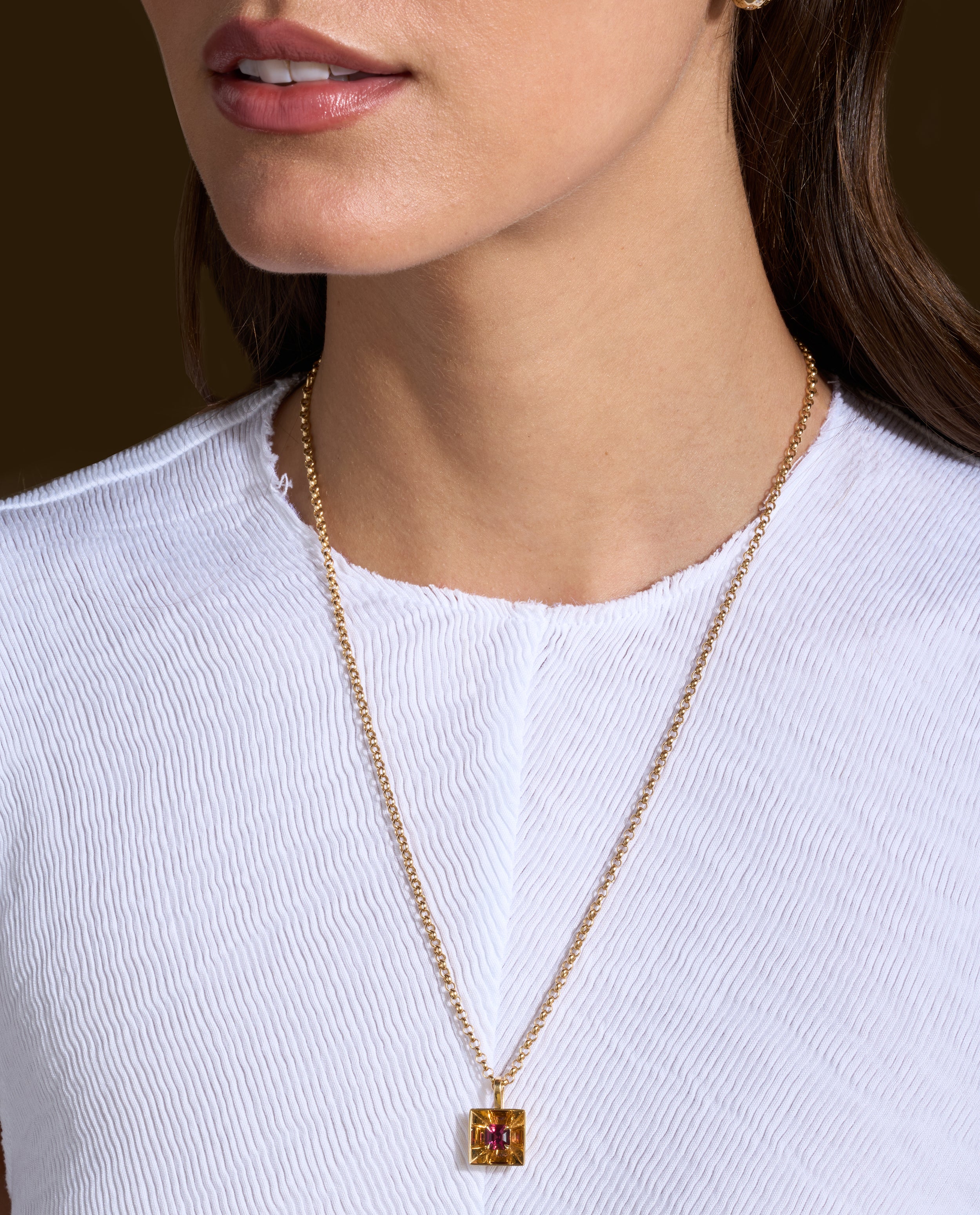 Rhodolite Mirror Amplifier Necklace